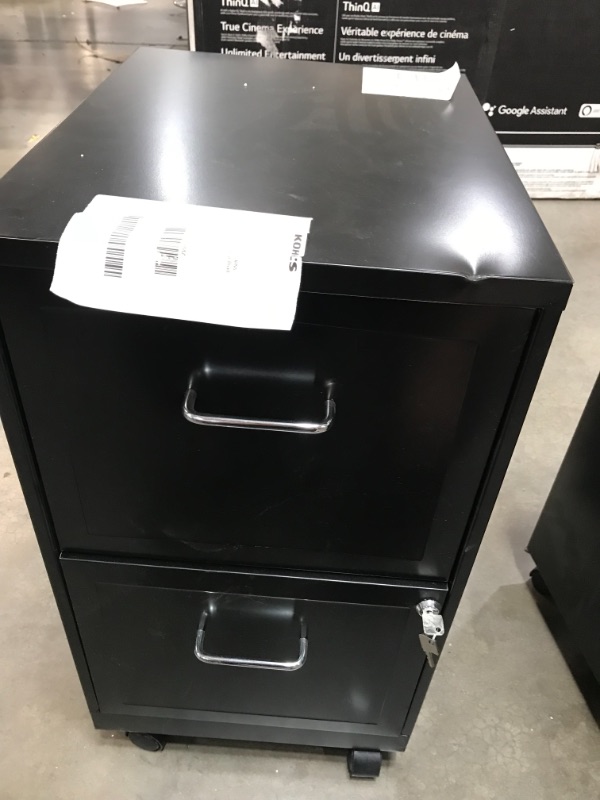 Photo 3 of Lorell 2-Drawer Mobile File Cabinet
14.3" Width x 18" Depth x 24.5" Height - Letter - 2 Drawers - Glide Suspension - Steel - Black