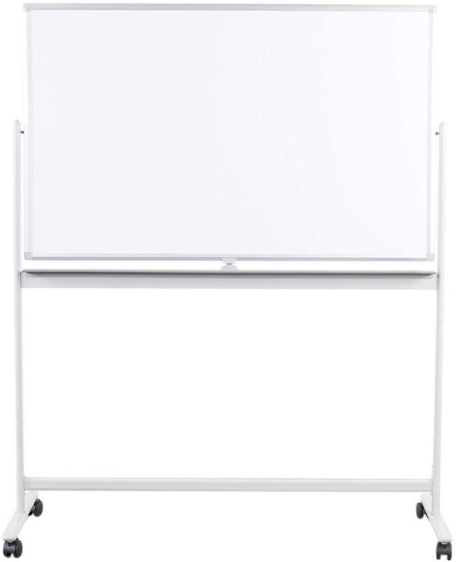 Photo 1 of Mobile Dry Erase Board 48 x 32 inches, Double Sided Magnetic Whiteboard, Rolling Stand with Aluminum Frame,