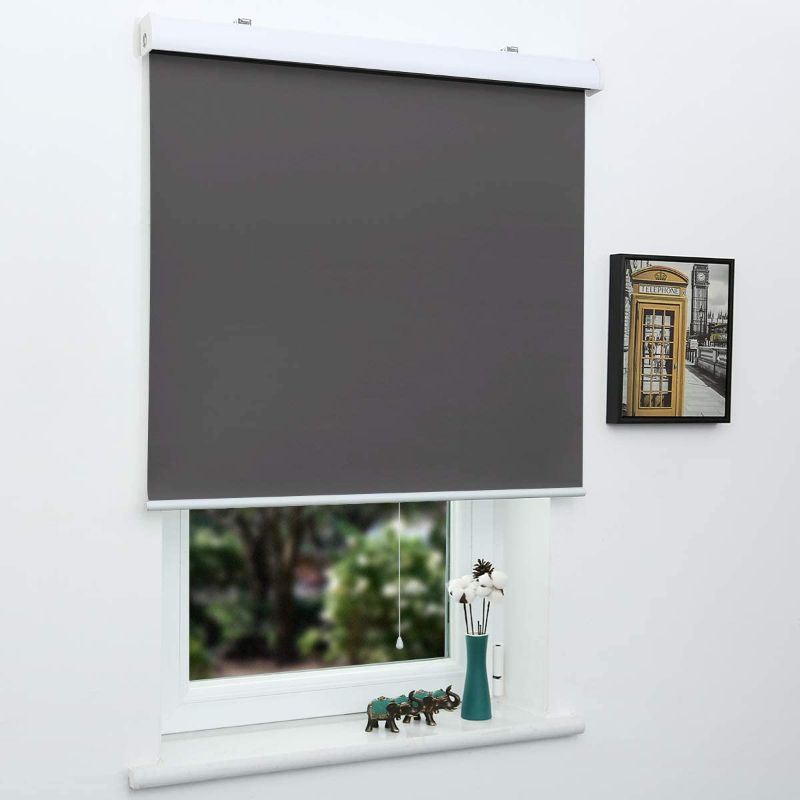 Photo 1 of SUNFREE Blackout Window Shades Cordless Roller Shades for Window and Door, Home and Office Grey? 30W x 72H
