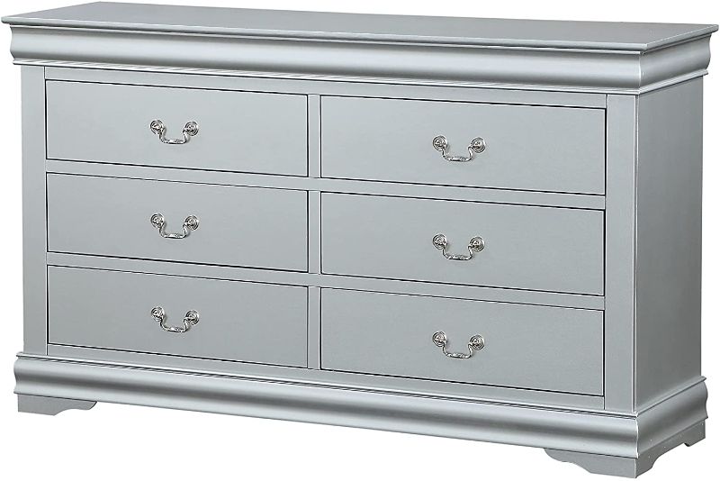 Photo 1 of Acme Furniture Dresser with 6 Storage Drawers, Grey
