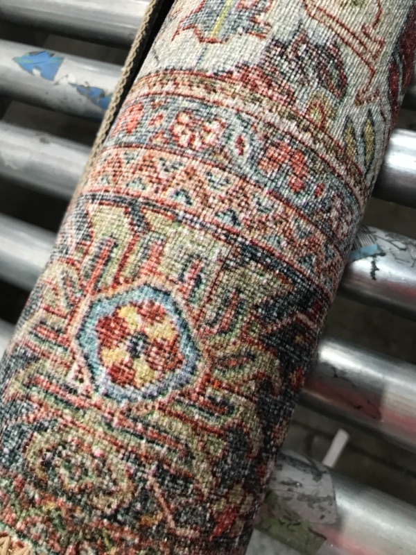 Photo 1 of LORELQ-14BKML5076 5 X 7 Ft.-6 in. Loren Power Loomed Traditional Rectangle Rug, Brick & Multi Color
