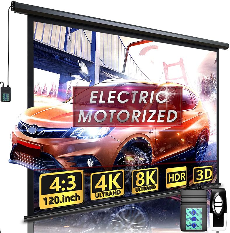 Photo 1 of 120" Motorized Projector Screen - Indoor and Outdoor