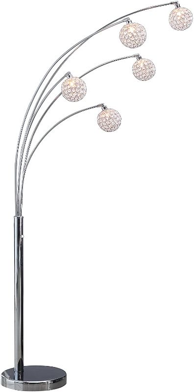 Photo 1 of Artiva USA A511118FSN Manhattan Modern Crystal Floor Lamp, 84"H, Chrome
