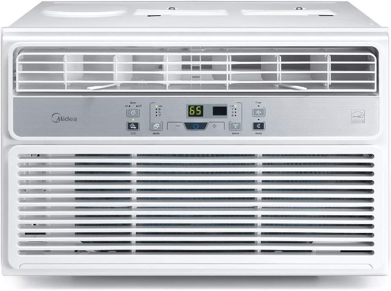 Photo 1 of MIDEA 10,000 BTU EasyCool Window Air Conditioner, Fan-Cools, Circulates, and Dehumidifies Up to 450 Square Feet, Has A Reusable Filter, and Includes an LCD Remote Control, 10000, White