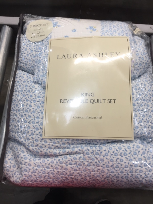Photo 1 of Blue Kenna Quilt Set (King) - Poppy & Fritz