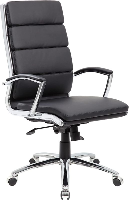 Photo 1 of Boss Office Products Caressoft Plus Executive Chair, Traditional, Metal Chrome Finish
