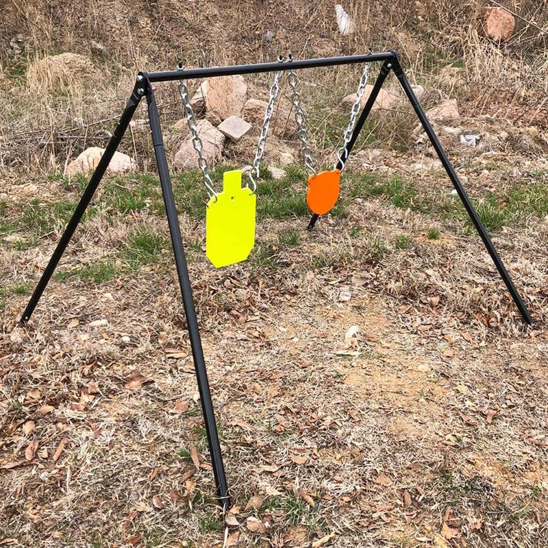 Photo 1 of **incomplete** Highwild Steel Target Stand AR500 Shooting Target System (1 Stand, 2 Mounting Kits & 6" Gong + 7"x 12" Torso)
