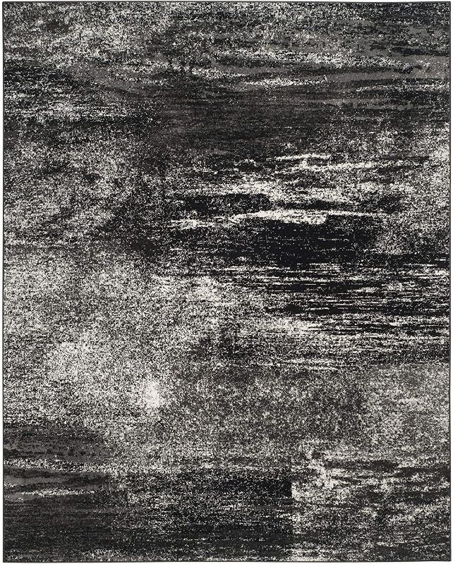 Photo 1 of SAFAVIEH Adirondack Rudyard Abstract Area Rug, Silver/Black, 8' x 10'