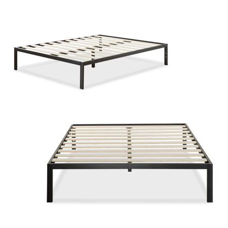 Photo 1 of Modern Studio Platform 1500 Metal Bed Frame/Mattress Foundation, no Boxspring needed, Wooden Slat Support, Full