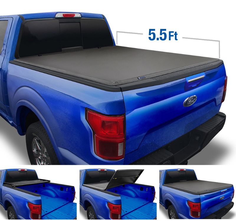 Photo 2 of Tyger Auto TG-BC3F1041 T3 Soft Tri-Fold Truck Bed Tonneau Cover (5.5-Feet) Ford F-150 2015-2020