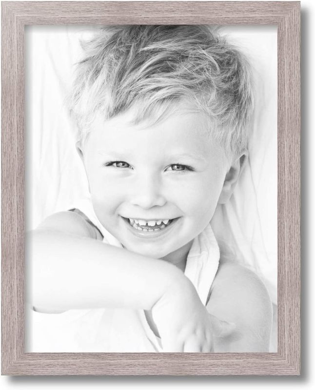 Photo 1 of ArtToFrames 14x18 Inch White Picture Frame, This 1.25" Custom Poster Frame is Gray Oak - Barnwood Style, for Your Art or Photos - Comes with Regular Glass, WOM76808-973-14x18
