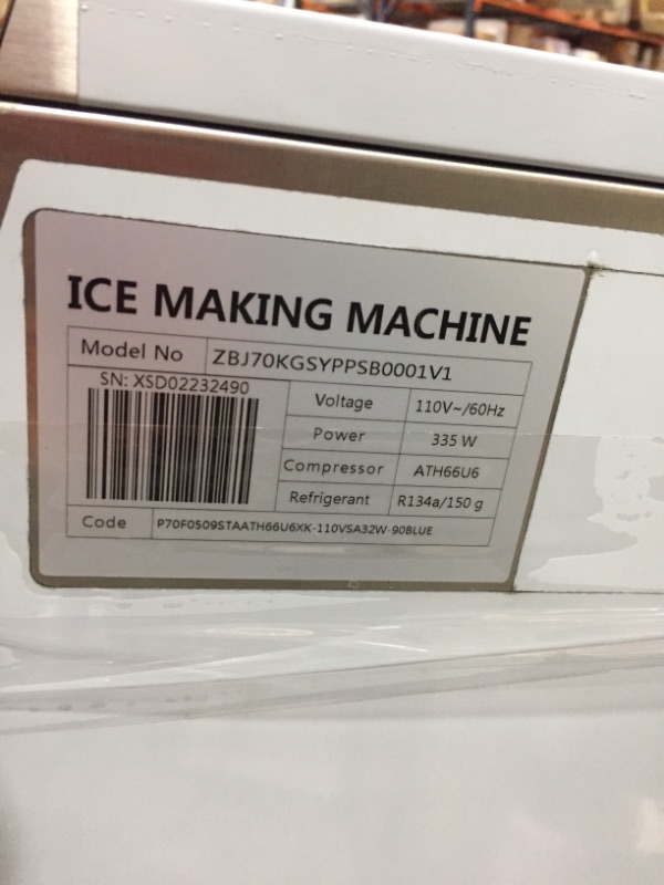 Photo 4 of 155lbs Commercial Ice Maker Ice Cube Making Machine 70kg Automatic 28lbs Storage
**ACTUAL ICE MAKER IS WHITE**
