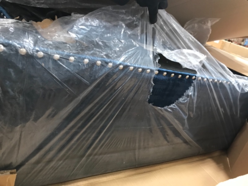 Photo 1 of Homebeez Velvet Storage Ottoman Bench Tufted Rectangular Footstool (Dark Teal Blue)  41.5"L x 18.1"W x 17.7"H.