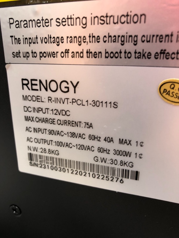 Photo 7 of Renogy 3000W Pure Sine Wave Inverter Charger w/LCD Display