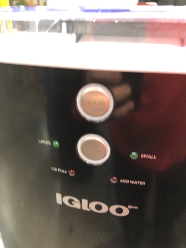 Photo 3 of Igloo ICEB33BK Large-Capacity Automatic Portable Electric Countertop Ice Maker Machine, 33 Pounds in 24 Hours, 9 Ice Cubes Ready in 7 minutes, With Ice Scoop and Basket, Black