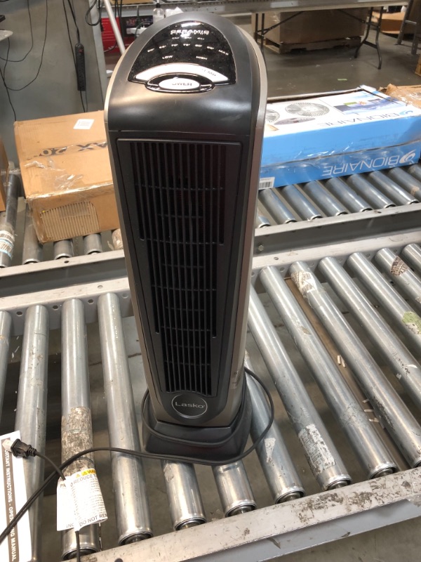 Photo 2 of Lasko 751320 Ceramic Tower Space Heater with Remote Control - Features Built-in Timer and Oscillation,Gray 751320