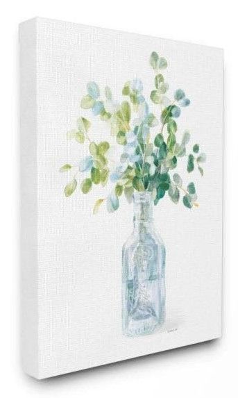 Photo 1 of 16 in. x 20 in. "Flower Jar Still Life Green Blue Painting" by Danhui Nai Canvas Wall Art