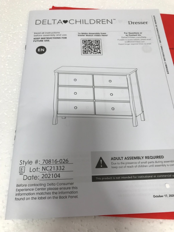 Photo 4 of Delta Children 6-Drawer Grey Dresser