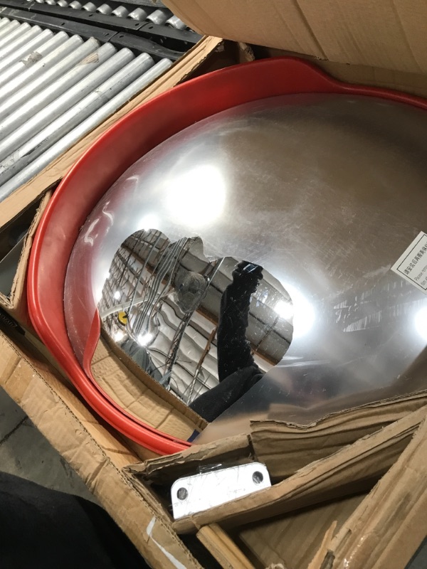 Photo 1 of DZ Aimier Convex Road Safety Traffic Mirror 24" Curved Safety Mirror with Adjustable Fixing Bracket for Road Safety and & Personal Security (24 inch-for Poles)

