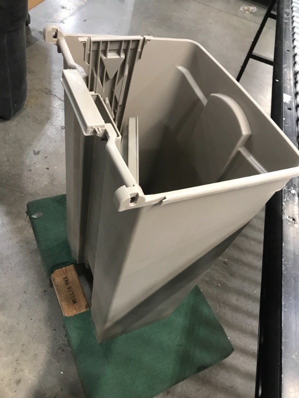Photo 1 of Large Capacity Plastic Step-On Receptacle, 23Gal, Tan