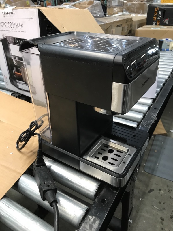 Photo 1 of Chefman 6-in-1 Stainless Steel 15-Bar Pump Espresso Machine
