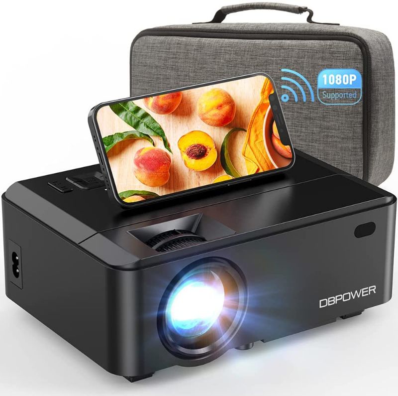 Photo 1 of WiFi Mini Projector, DBPOWER 8000L HD Video Projector with Carrying Case&Zoom, 1080P and iOS/Android Sync Screen Supported, Portable Home Movie Projector Compatible w/Smart Phone/Laptop/PC/DVD/TV
