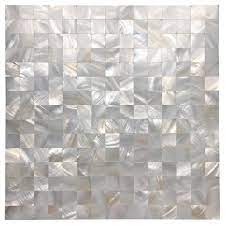 Photo 1 of 12 in. x 12 in. Mother of Pearl Shell Mosaic Tile Backsplash in White10tiles 
