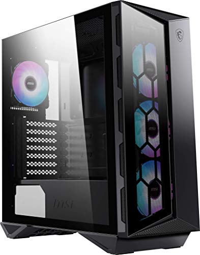 Photo 1 of MSI MPG GUNGNIR 110R - Premium Mid-Tower PC Gaming Case Tempered Glass Side Panel RGB 120mm Fan Liquid Cooling Support up to 360mm Radiator x 1 Cable Management System