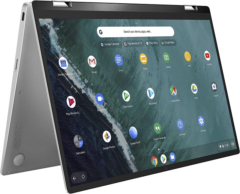 Photo 1 of ASUS Chromebook Flip C434 2-In-1 Laptop- 14" Full HD 4-Way NanoEdge Touchscreen, Intel Core M3-8100Y Processor, 8GB RAM, 64GB eMMC Storage, Backlit KB, Chrome OS- C434TA-DS384T Silver
