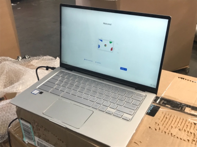 Photo 1 of ASUS Chromebook Flip C434 2-In-1 Laptop- 14" Full HD 4-Way NanoEdge Touchscreen, Intel Core M3-8100Y Processor, 8GB RAM, 64GB eMMC Storage, Backlit KB, Chrome OS- C434TA-DS384T Silver
