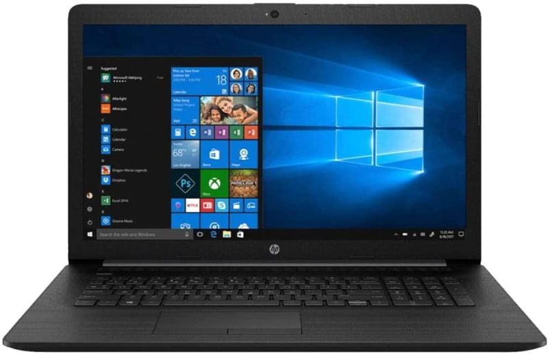 Photo 1 of HP (17-BY1053DX) 17.3 Laptop - Core i5-8265U - 8GB Memory - 256GB Solid State Drive - Windows 10 Home in S Mode - Jet Black/Maglia Pattern TESTED AND FUNCTIONS  MINOR SIGNS OF USE