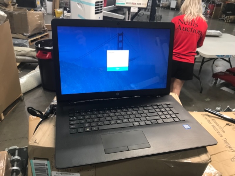 Photo 2 of HP (17-BY1053DX) 17.3 Laptop - Core i5-8265U - 8GB Memory - 256GB Solid State Drive - Windows 10 Home in S Mode - Jet Black/Maglia Pattern TESTED AND FUNCTIONS  MINOR SIGNS OF USE