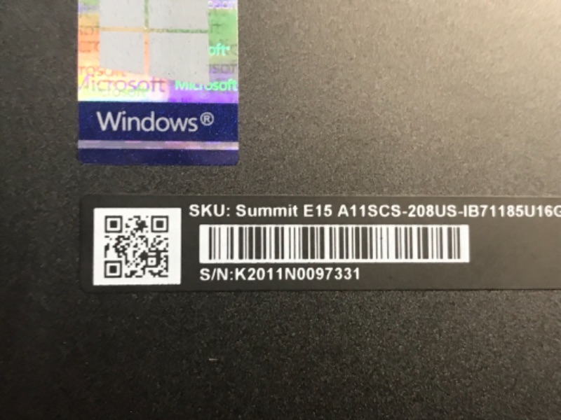 Photo 7 of MSI Summit E15 Professional Laptop: 15" IPS-Level Touch Screen, Intel core i7-1185G7, NVIDIA GeForce GTX 1650 Ti (Max-Q), 16GB RAM, 1TB NVMe SSD, Win10 PRO, Ink Black (A11SCS-208) TESTED AND FUNCTIONS