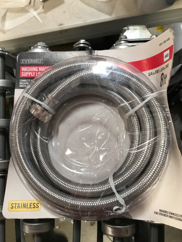 Photo 2 of 3/4 in. x 3/4 in. x 96 in. Stainless Steel Washing Machine Hose