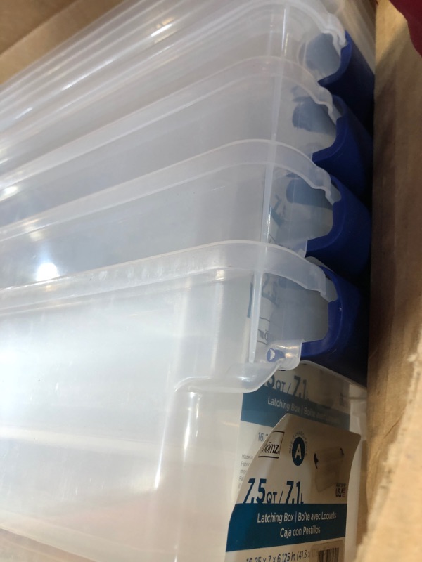 Photo 1 of 5pk 7.5qt Modular Latching Clear Storage - Homz
