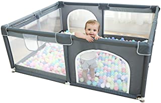 Photo 1 of Baby Playpen, Extra Large Playard for Toddlers, 29+ sq. Ft Play Area, Kids Safety Play Yard & Activity Center, Large Ball Pit for Indoor & Outdoor, Portable Anti-Fall Play Pen for Infants (Grey)
