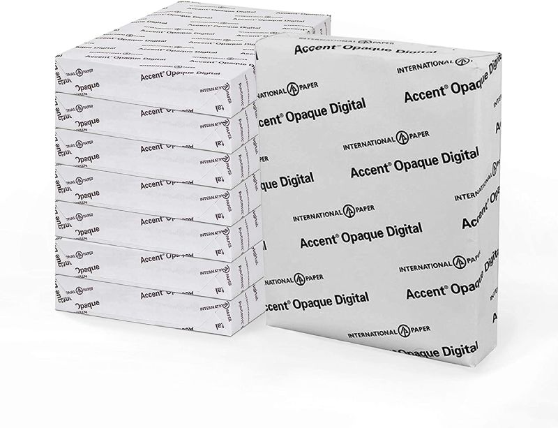 Photo 1 of Accent Opaque Thick Cardstock Paper, White Paper, 80lb Cover, 216 Gsm, 8.5 X 11, 97 Bright, 1 Ream / 250 Sheets Super Smooth, Heavy Card Stock 1219 8 Reams