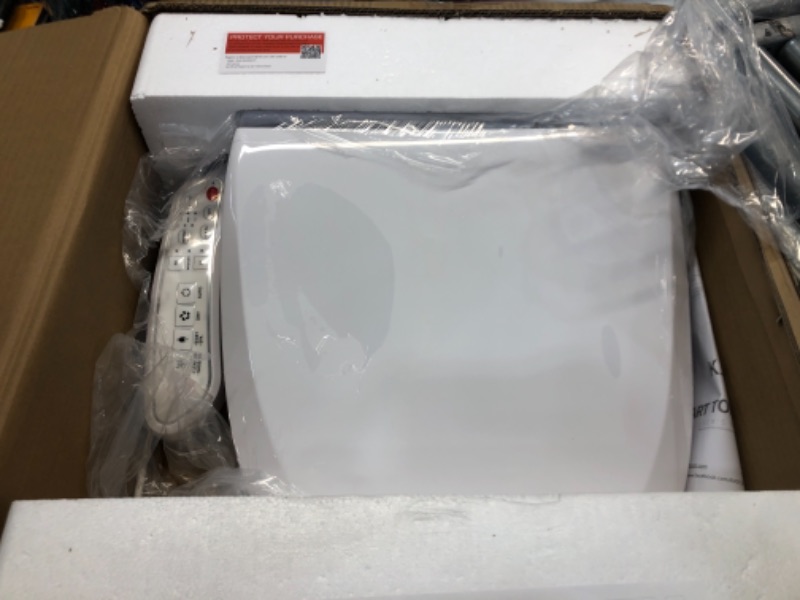 Photo 2 of 
KJOY Electronic Heated Bidet Smart Toilet Seat - Elongated, Warm Water, Warm Air Dryer, Self-Cleaning Nozzle, Heated Seat, Nightlight, Temperature Controlled Wash Functions,Reduce Toilet Paper