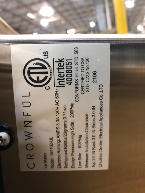 Photo 1 of ***MAKE VOICE*** CROWNFUL Nugget Ice Maker Portable Countertop Machine, Auto Water Refill, Makes 26lbs Crunchy Pellet in 24H, 3lbs Basket at a Time, with Scoop and Bas
