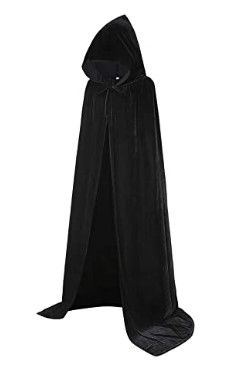 Photo 1 of Unisex Hooded Cape Long Velvet Cloak with Hood Halloween Christmas Cosplay Costumes 43-71inches