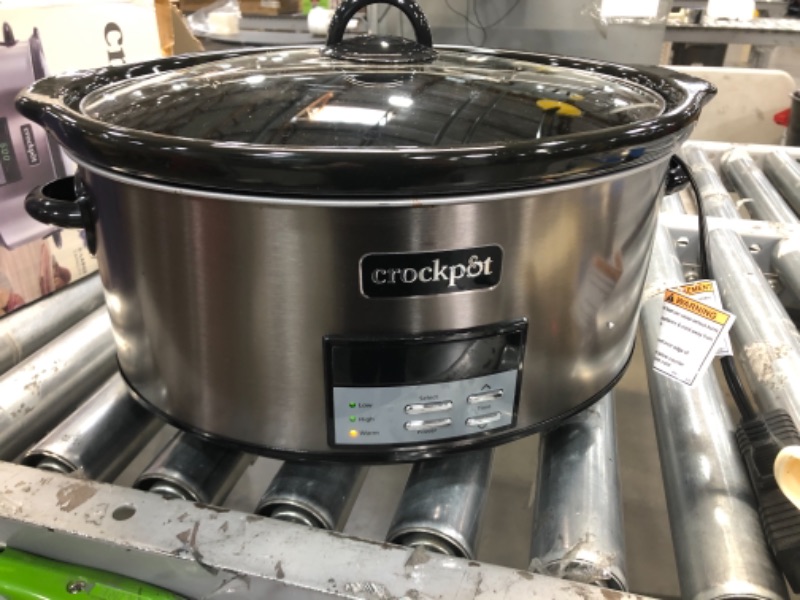 Photo 2 of Crock Pot 8 Quart Programmable Slow Cooker, Black Stainless Steel SCCPVFC800-DS
