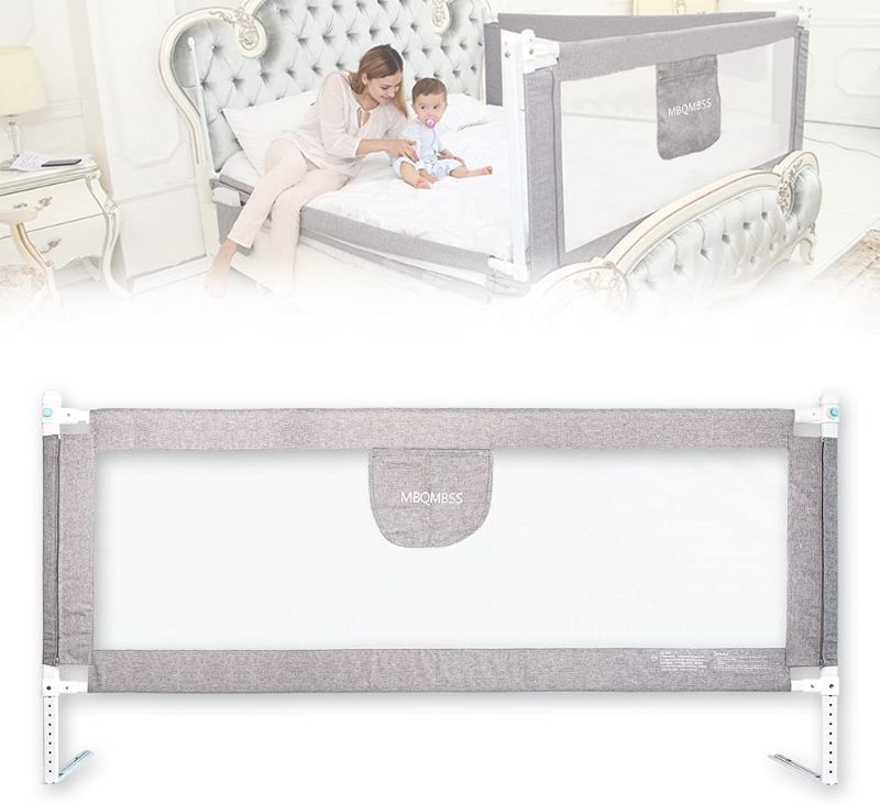 Photo 1 of Bed Rail for Toddlers  Infants Safety Bed Guardrail, Baby Protector Rail with Breathable Fabric for Extra Long Twin Full Size Queen King Size (80-1 Side)