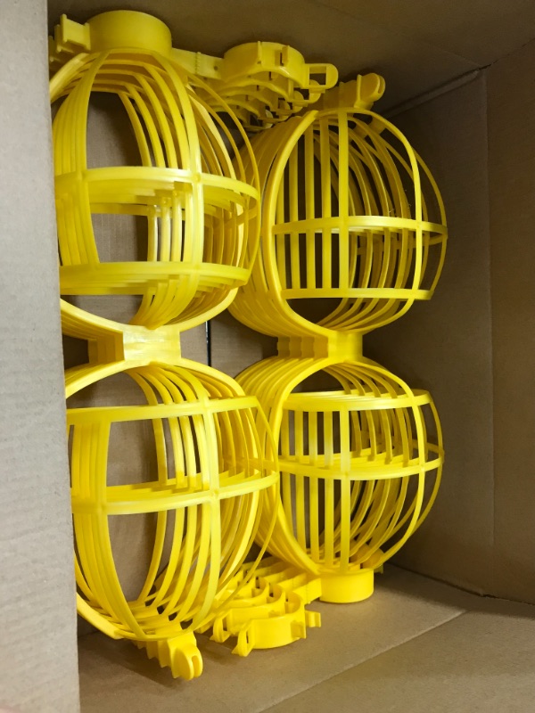 Photo 2 of 100 Foot Outdoor Yellow Commercial Contractor-Grade Plastic Cage String Lights 100FT 10 Sockets
