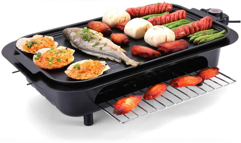 Photo 1 of LHYPYS Multi-Function BBQ Grill Electric and Carbon Dual-Use Grill for Indoor and Outdoor Smokeless Non-Stick Barbecue Plate
