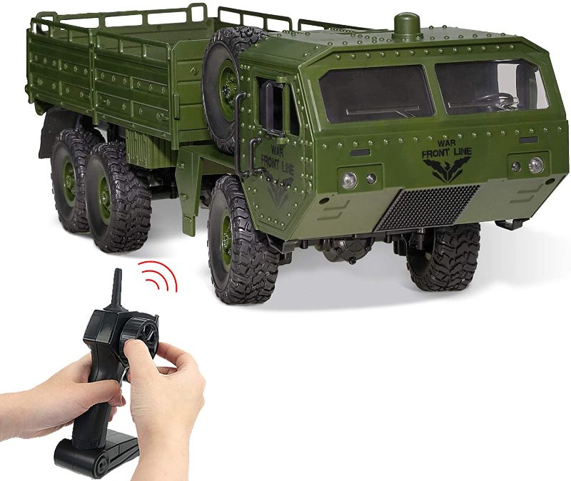 Photo 1 of DRIVE SHAFT PIECE IS BROKEN*
RC Cars, Remote Control Army Car with Transport Function 6WD Off-Road Truck All Terrains Electric Toy Waterproof RC Toy for Adult Boys Girls
