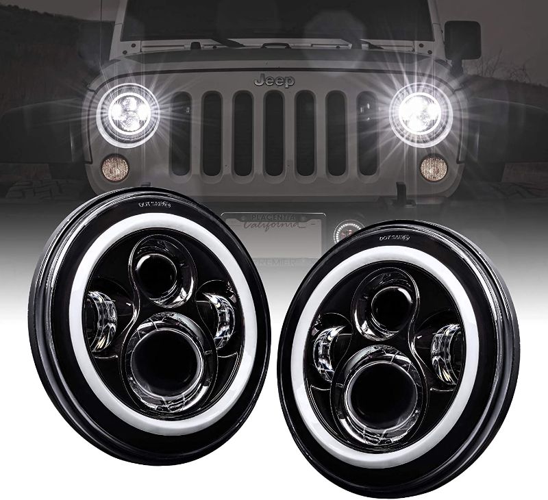 Photo 1 of 4 pack*
6" Round CREE LED Headlights Replacement for Jeep Wrangler JK TJ LC CJ Hummer [HALO DRL + Turn Signal] [H4 Plug] [Built-In CANBus] - Head Lights Compatible with Jeep Wrangler 1987-2018 Accessories
