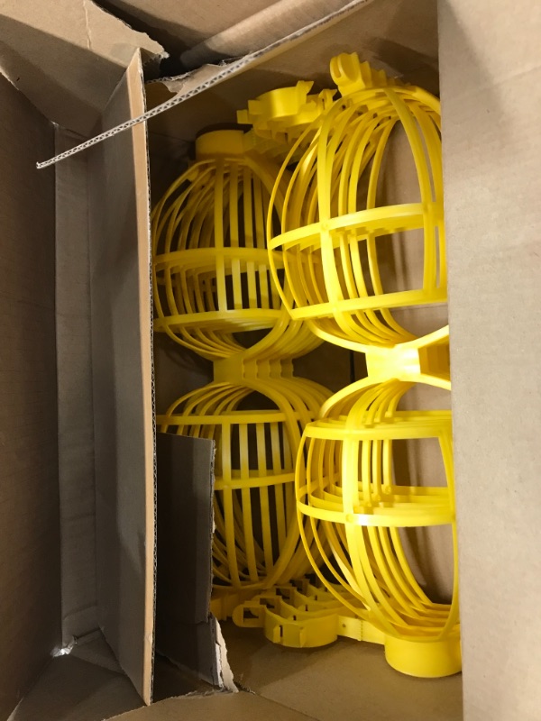 Photo 3 of 100 Foot Outdoor Yellow Commercial Contractor-Grade Plastic Cage String Lights 100FT 10 Sockets
