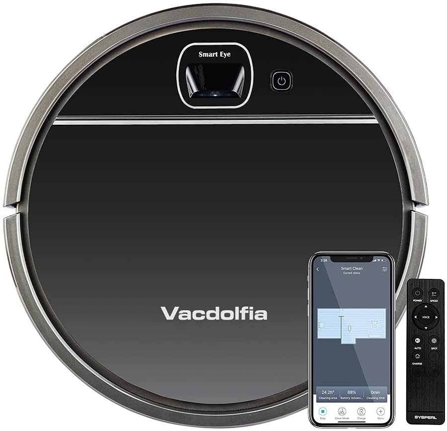 Photo 1 of Robot Vacuum Cleaner,SYSPERL V50 Robotic Vacuum Cleaner,Super-Thin,Quiet,Wi-Fi Connect,Voice Control .1800Pa Strong Suction,Good for Pet Hair,Hard Floors and Low Pile Carpet. (V30)
