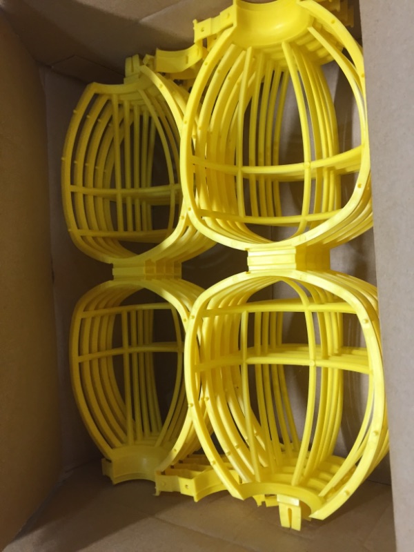 Photo 3 of 100 Foot Outdoor Yellow Commercial Contractor-Grade Plastic Cage String Lights 100FT 10 Sockets
