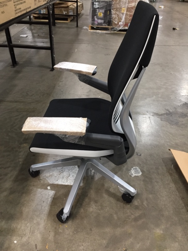 Photo 3 of Steelcase Gesture Office Chair - Cogent: Connect Licorice Fabric, Low Seat Height, Shell Back, Light on Light Frame, Polished Aluminum Base
